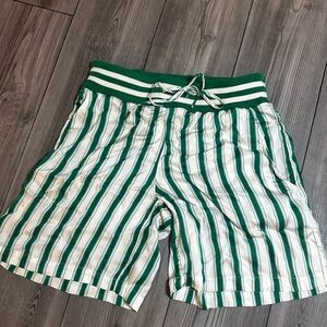 Anthropologie Emerald and White Knit Shorts